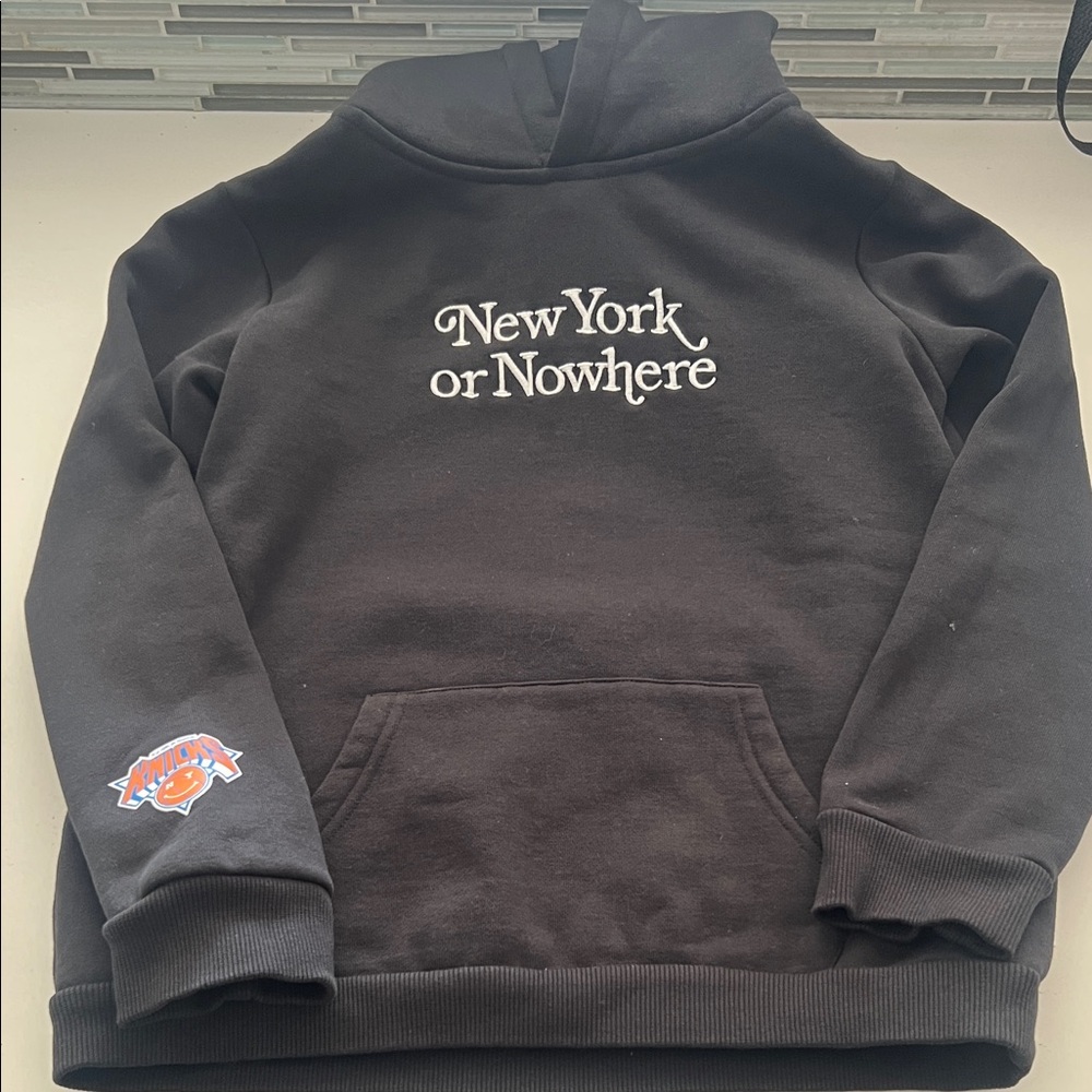 Black Kids Hoodie with New York Print